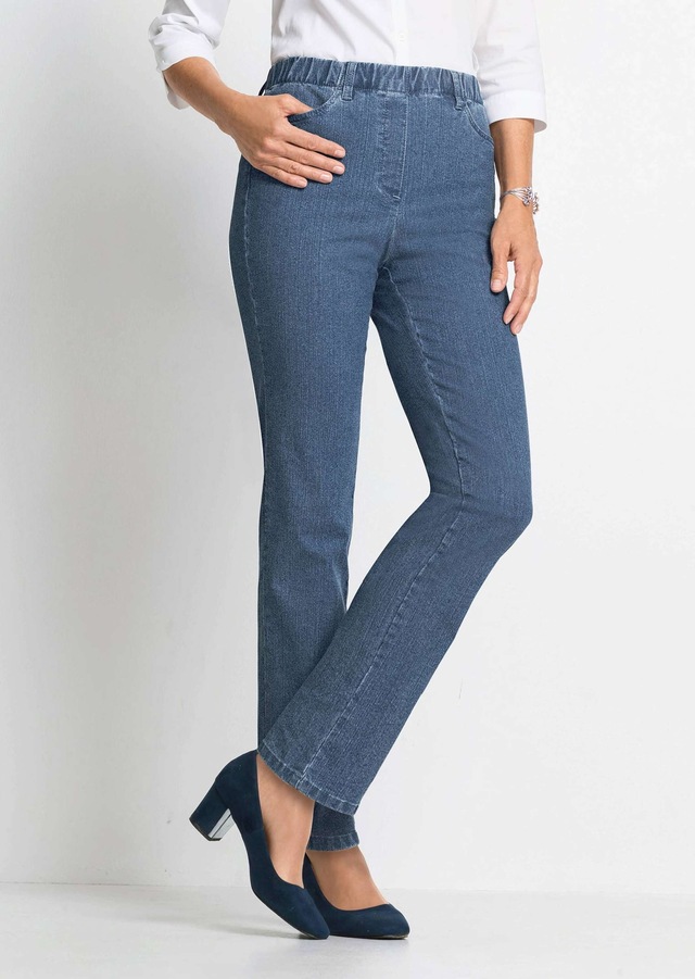 GOLDNER Regular-fit-Jeans »Kurzgröße Klassische Jeansschlupfhose LOUISA« Dehnbar in jede Richtung