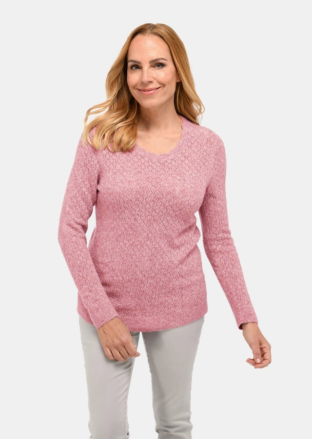 GOLDNER Strickpullover »Femininer Ajourpullover aus hochwertigem Melange-Garn« Sehr gut kombinierbares Wohlfühlstück