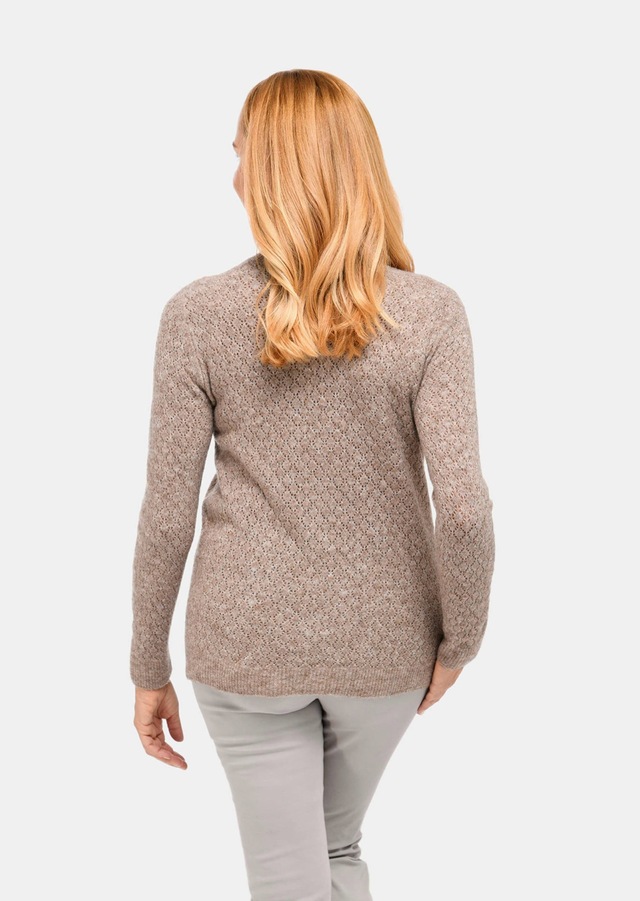 GOLDNER Strickpullover »Femininer Ajourpullover aus hochwertigem Melange-Garn« Sehr gut kombinierbares Wohlfühlstück
