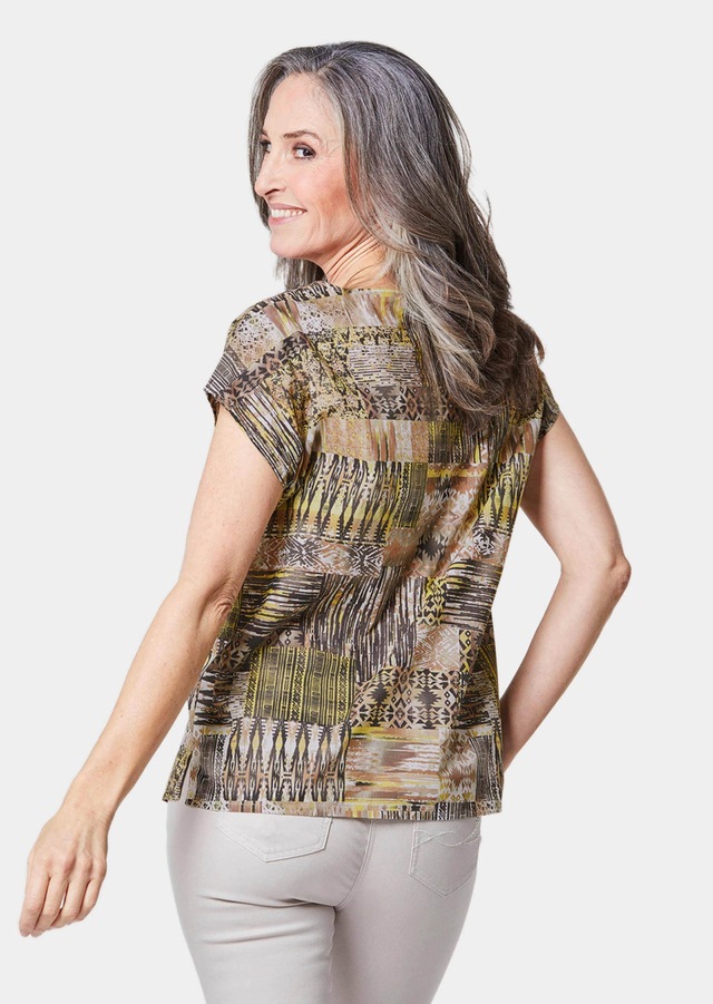 GOLDNER Druckbluse »Ultraleichte Druckbluse aus reiner Baumwolle« Ohne