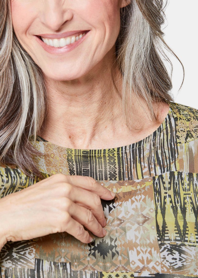 GOLDNER Druckbluse »Ultraleichte Druckbluse aus reiner Baumwolle« Ohne