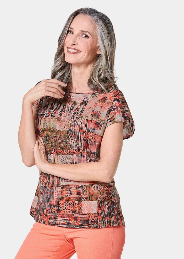 GOLDNER Druckbluse »Ultraleichte Druckbluse aus reiner Baumwolle« Ohne