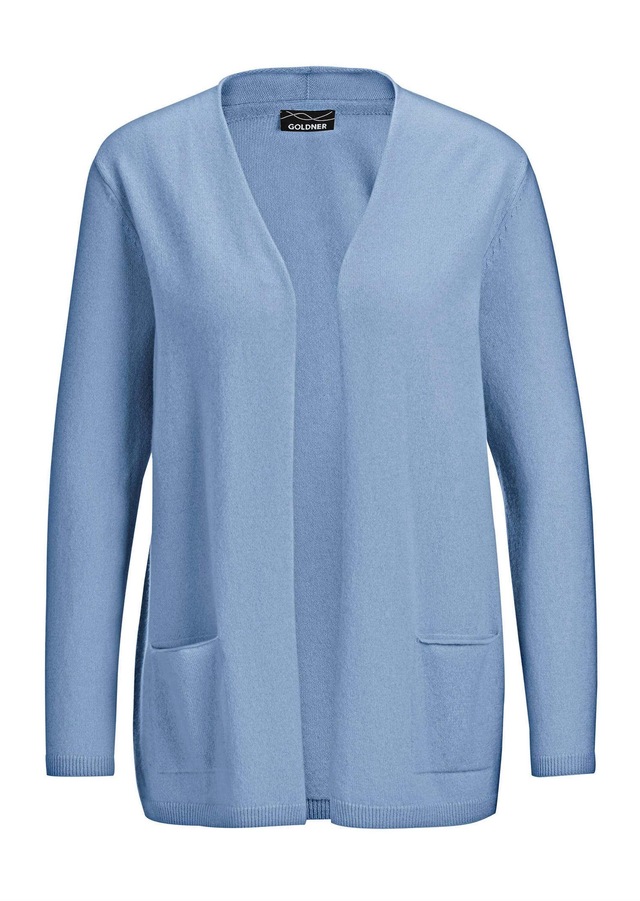 GOLDNER Strickjacke »Cardigan in langer offener Form« Aufwendig in Form gestrickt