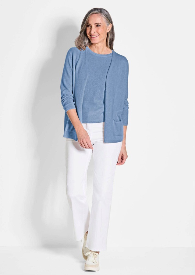 GOLDNER Strickjacke »Cardigan in langer offener Form« Aufwendig in Form gestrickt