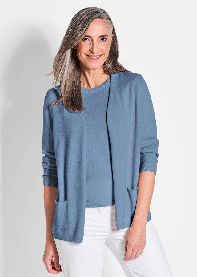 GOLDNER Strickjacke »Cardigan in langer offener Form« Aufwendig in Form gestrickt