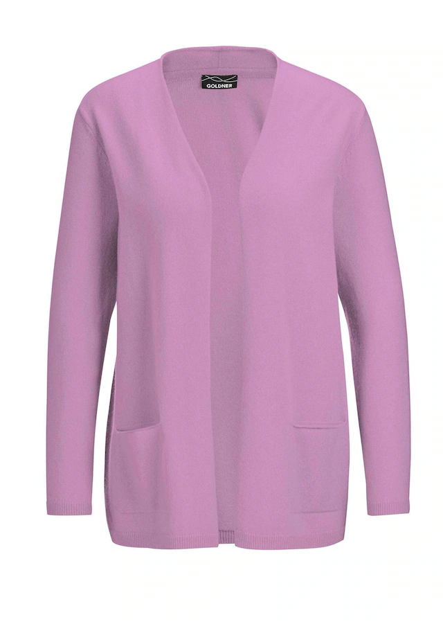 GOLDNER Strickjacke »Cardigan in langer offener Form« Aufwendig in Form gestrickt