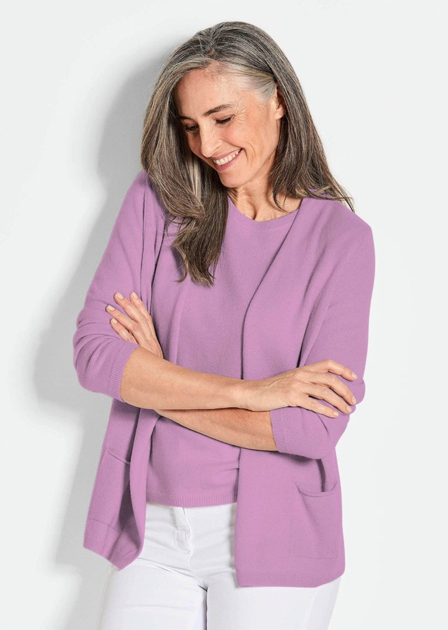 GOLDNER Strickjacke »Cardigan in langer offener Form« Aufwendig in Form gestrickt