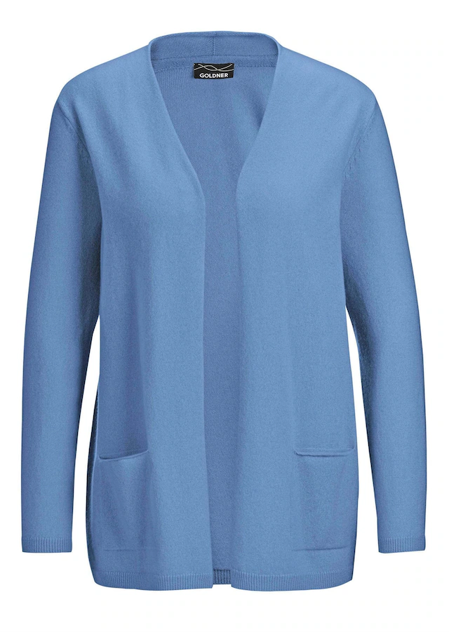 GOLDNER Strickjacke »Cardigan in langer offener Form« Aufwendig in Form gestrickt