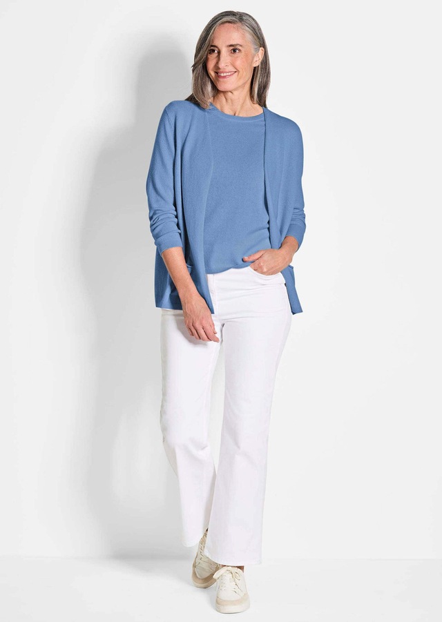 GOLDNER Strickjacke »Cardigan in langer offener Form« Aufwendig in Form gestrickt