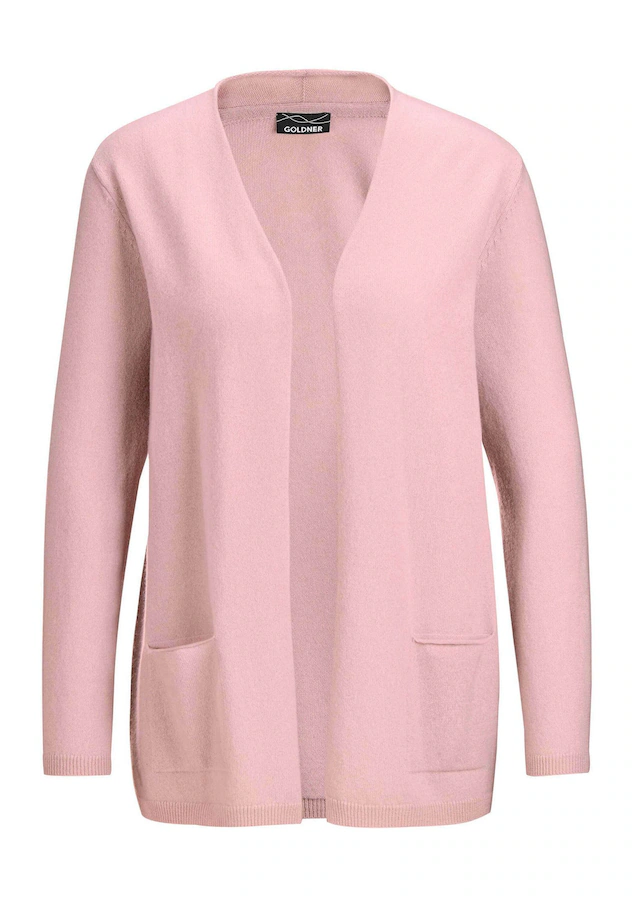 GOLDNER Strickjacke »Cardigan in langer offener Form« Aufwendig in Form gestrickt