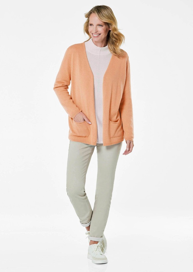 GOLDNER Strickjacke »Cardigan in langer offener Form« Aufwendig in Form gestrickt