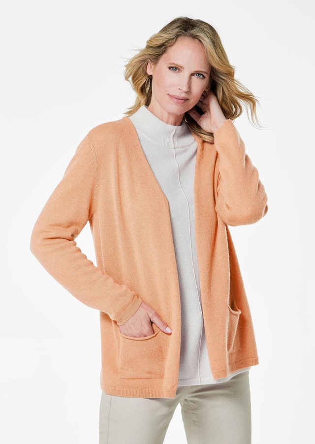 GOLDNER Strickjacke »Cardigan in langer offener Form« Aufwendig in Form gestrickt