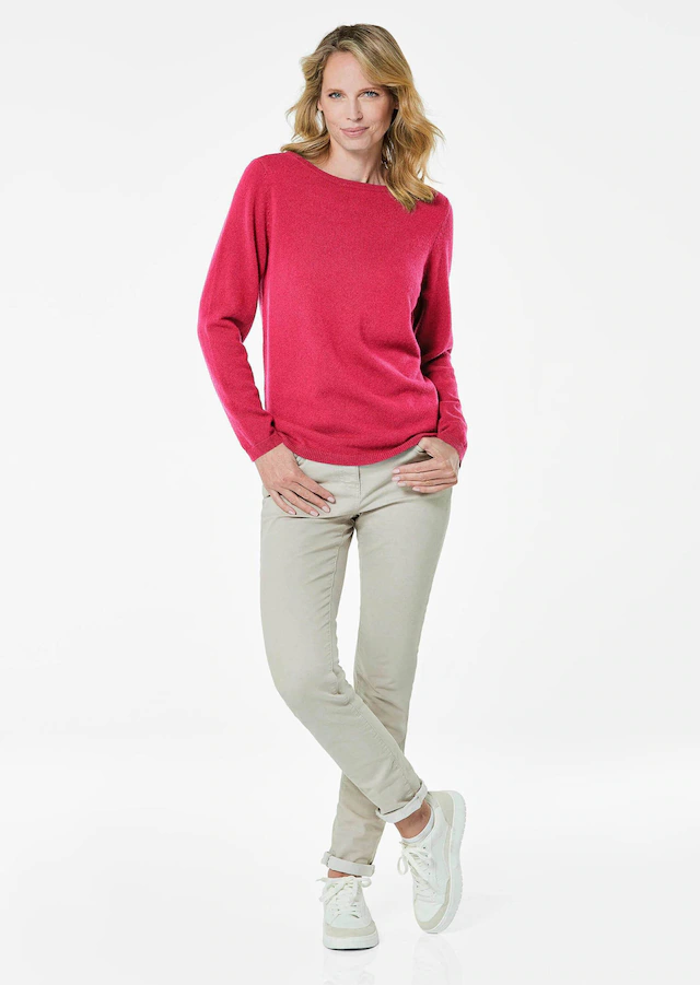 GOLDNER Strickpullover »Kurzgröße Feinstrickshirt mit U-Boot-Ausschnitt« keine/nicht relevant