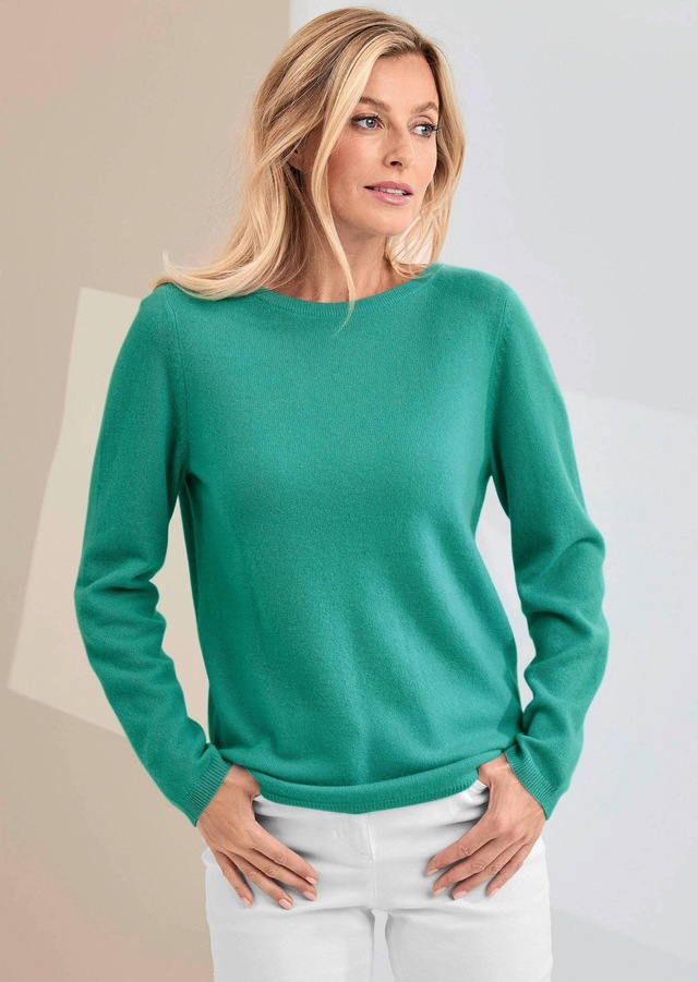 GOLDNER Strickpullover »Kurzgröße Feinstrickshirt mit U-Boot-Ausschnitt« keine/nicht relevant