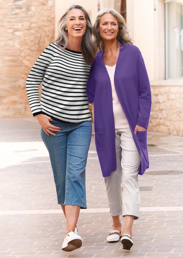 GOLDNER Strickpullover »Kurzgröße Feinstrickshirt mit U-Boot-Ausschnitt« keine/nicht relevant