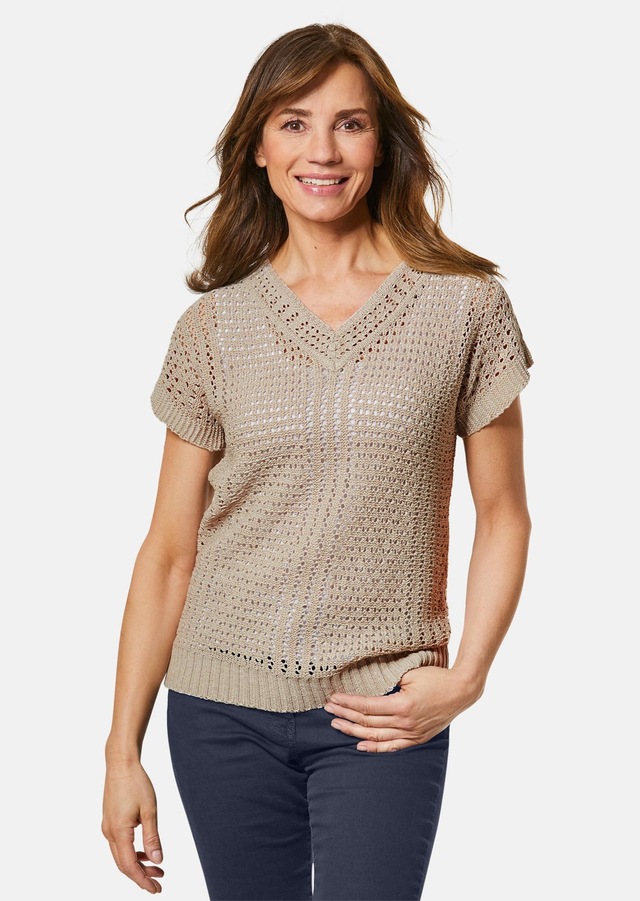 GOLDNER Strickpullover »Kurzgröße Pullover« Ohne