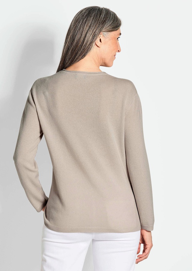 GOLDNER Strickpullover »Kurzgröße Basicpullover mit V-Ausschnitt« Aufwendig in Form gestrickt