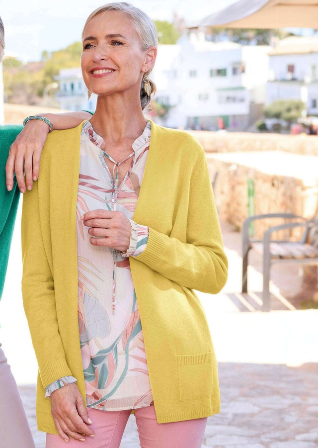 GOLDNER Strickjacke »Kurzgröße Langarm Feinstrick-Cardigan« Ohne