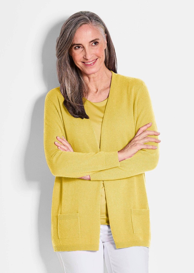 GOLDNER Strickjacke »Kurzgröße Langarm Feinstrick-Cardigan« Ohne