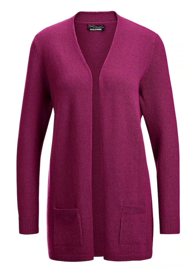 GOLDNER Strickjacke »Kurzgröße Langarm Feinstrick-Cardigan« Ohne