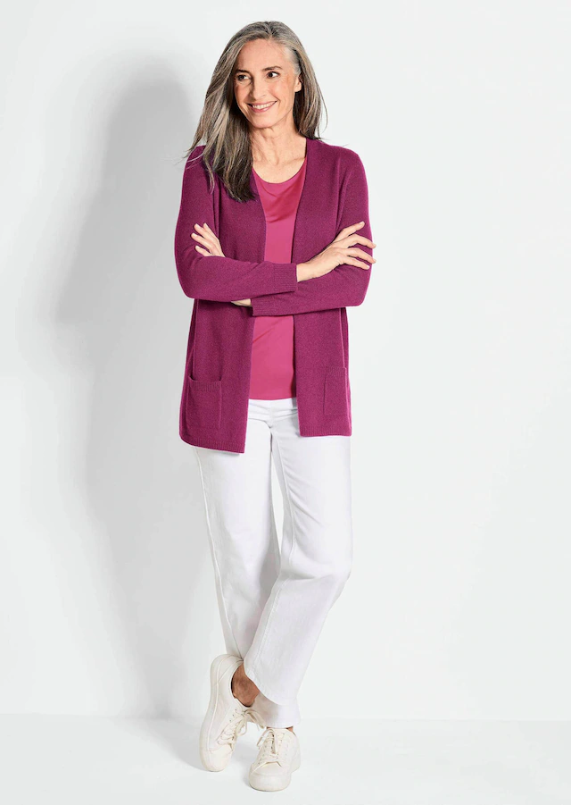 GOLDNER Strickjacke »Kurzgröße Langarm Feinstrick-Cardigan« Ohne