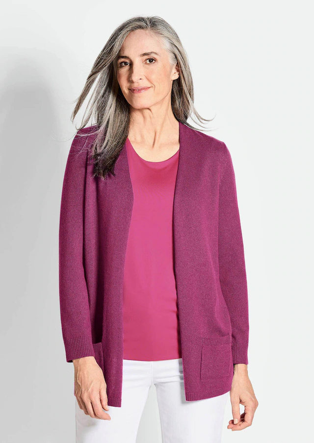 GOLDNER Strickjacke »Kurzgröße Langarm Feinstrick-Cardigan« Ohne