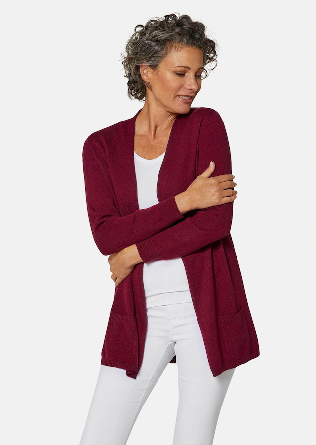 GOLDNER Strickjacke »Kurzgröße Langarm Feinstrick-Cardigan« Ohne