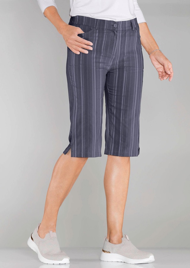 GOLDNER Stoffhose »Kurzgröße Bermuda in strukturierter elastischer Ware« perfekter Sitz und viel Komfort