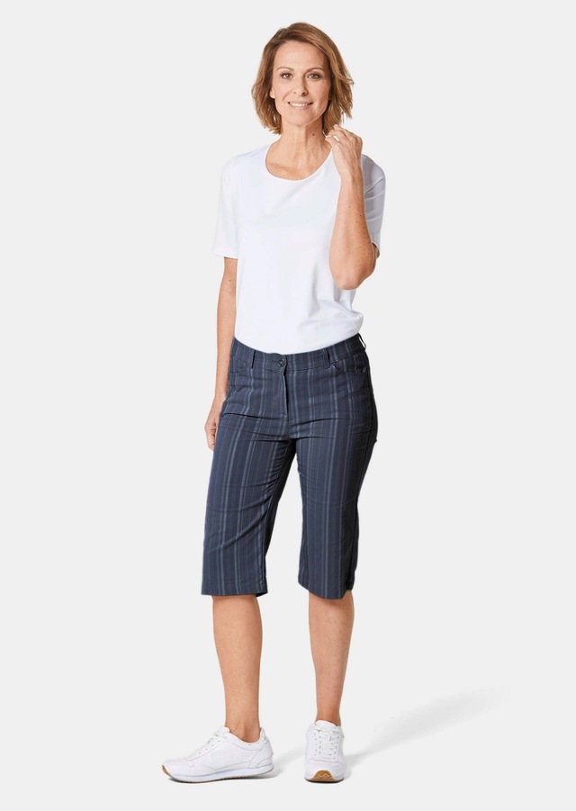 GOLDNER Stoffhose »Kurzgröße Bermuda in strukturierter elastischer Ware« perfekter Sitz und viel Komfort