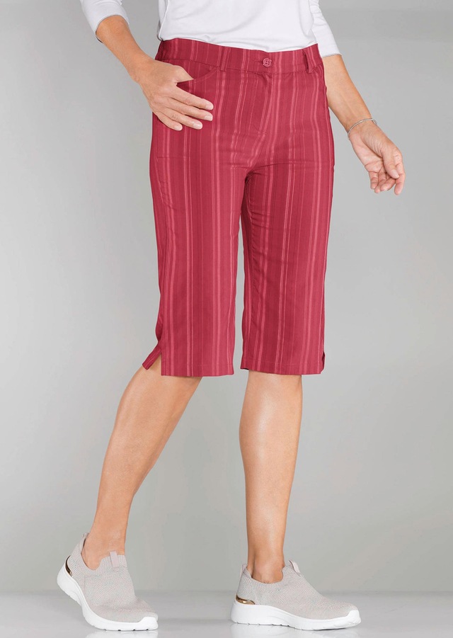 GOLDNER Stoffhose »Kurzgröße Bermuda in strukturierter elastischer Ware« perfekter Sitz und viel Komfort