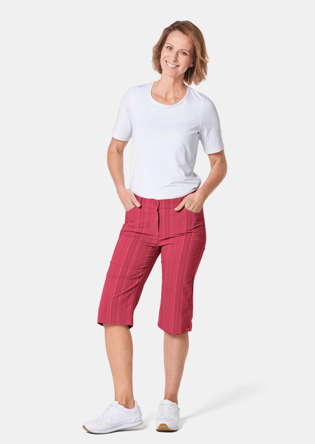 GOLDNER Stoffhose »Kurzgröße Bermuda in strukturierter elastischer Ware« perfekter Sitz und viel Komfort