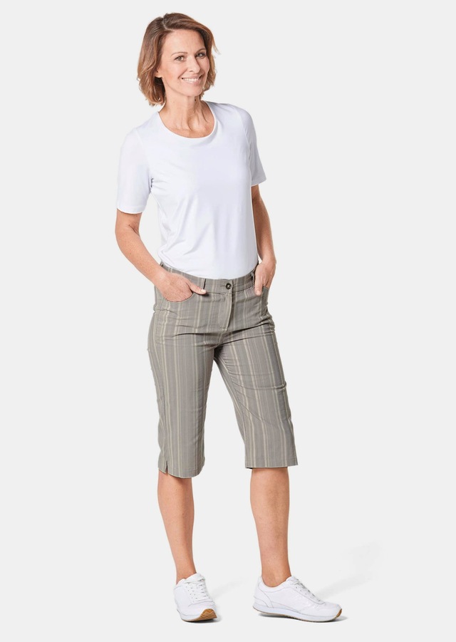GOLDNER Stoffhose »Kurzgröße Bermuda in strukturierter elastischer Ware« perfekter Sitz und viel Komfort