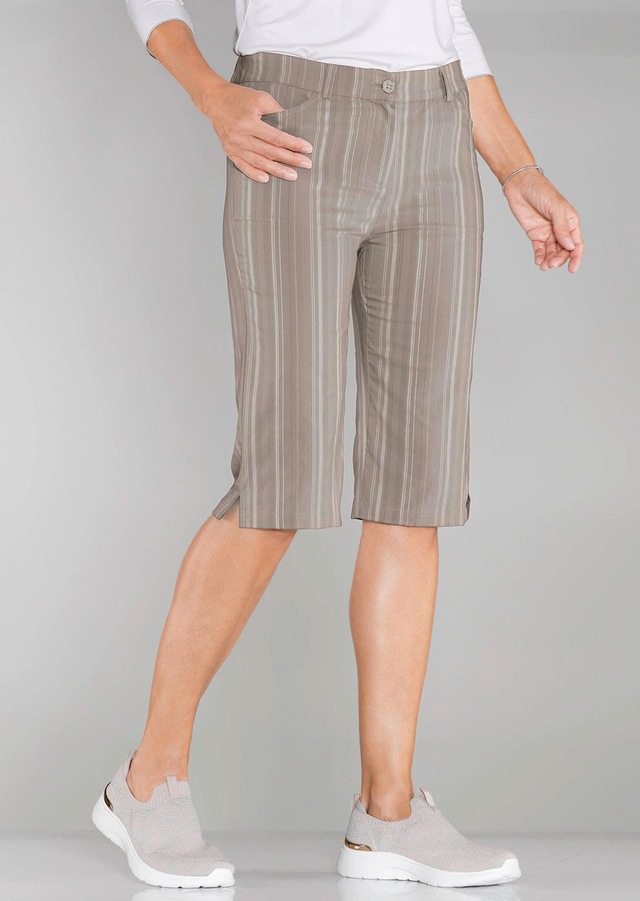 GOLDNER Stoffhose »Kurzgröße Bermuda in strukturierter elastischer Ware« perfekter Sitz und viel Komfort
