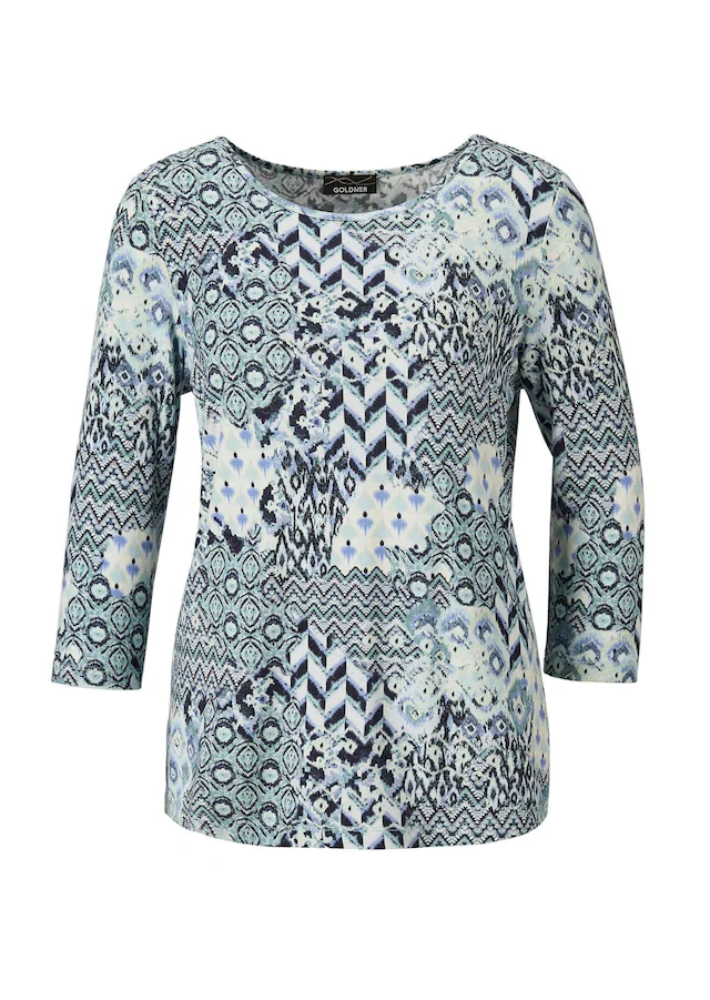 GOLDNER Print-Shirt »Edles Printshirt mit Allover-Druck« Allover-Muster