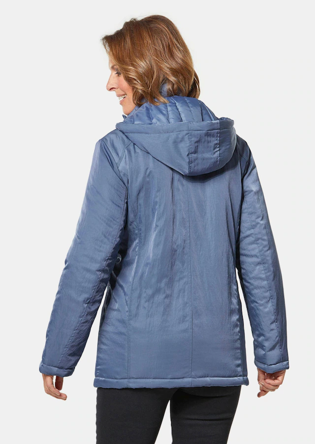 GOLDNER Winterjacke »Kurzgröße Jacke mit Kapuze in dezenter Crashstruktur« Warmes Steppfutter