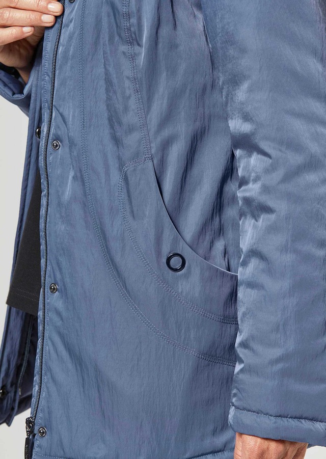 GOLDNER Winterjacke »Kurzgröße Jacke mit Kapuze in dezenter Crashstruktur« Warmes Steppfutter
