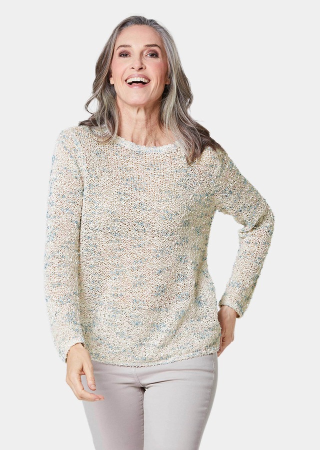 GOLDNER Strickpullover »Effektvoller locker gestrickter Bändchengarnpullover« Ohne