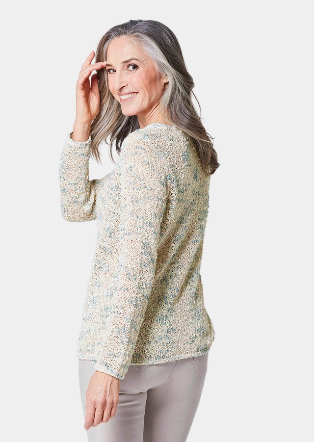 GOLDNER Strickpullover »Effektvoller locker gestrickter Bändchengarnpullover« Ohne