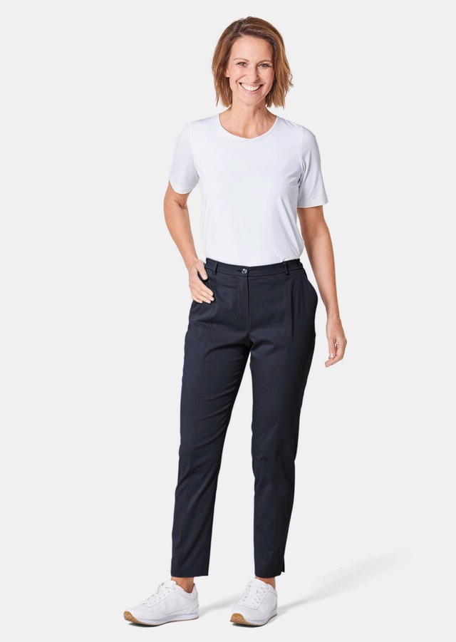 GOLDNER Stoffhose »Sportive Hose Anna aus trageangenehmen Satin« Perfekt sitzende und anschmiegsame Passform