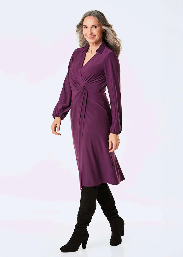 GOLDNER Jerseykleid »Elegantes Jerseykleid mit V-Ausschnitt« Wickeloptik