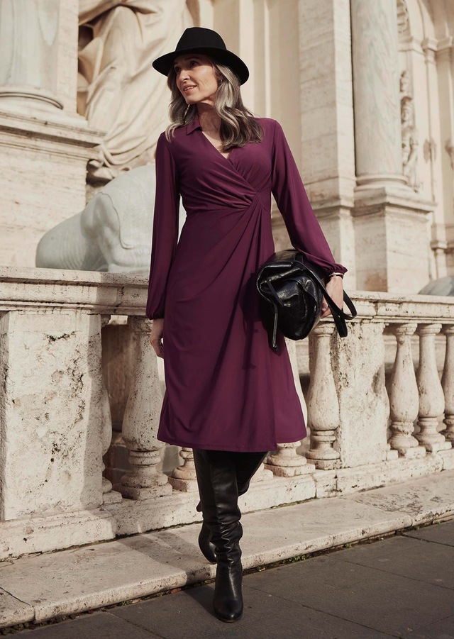 GOLDNER Jerseykleid »Elegantes Jerseykleid mit V-Ausschnitt« Wickeloptik