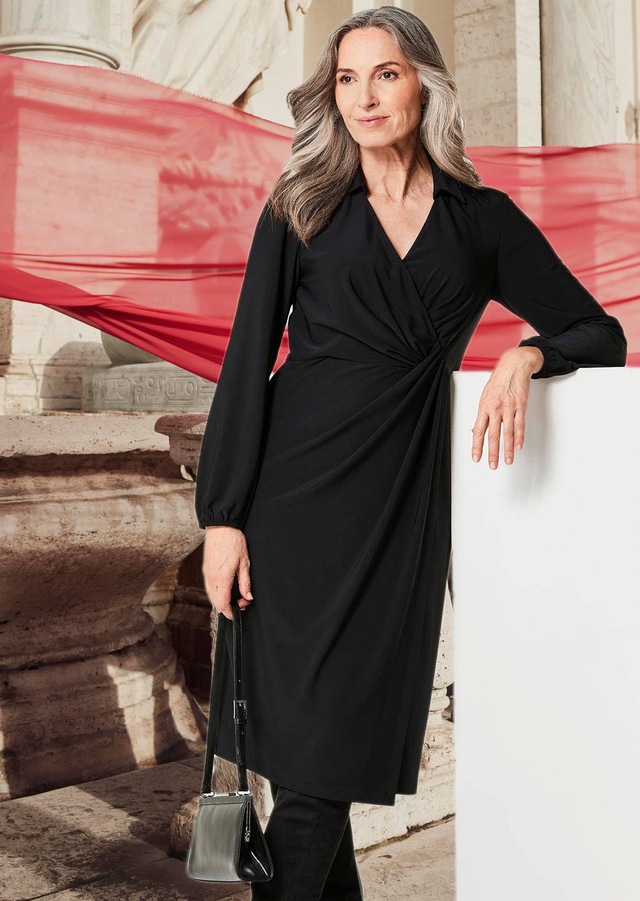 GOLDNER Jerseykleid »Elegantes Jerseykleid mit V-Ausschnitt« Wickeloptik