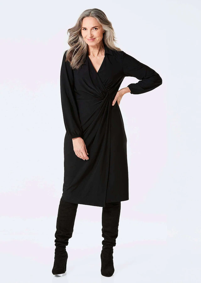 GOLDNER Jerseykleid »Elegantes Jerseykleid mit V-Ausschnitt« Wickeloptik