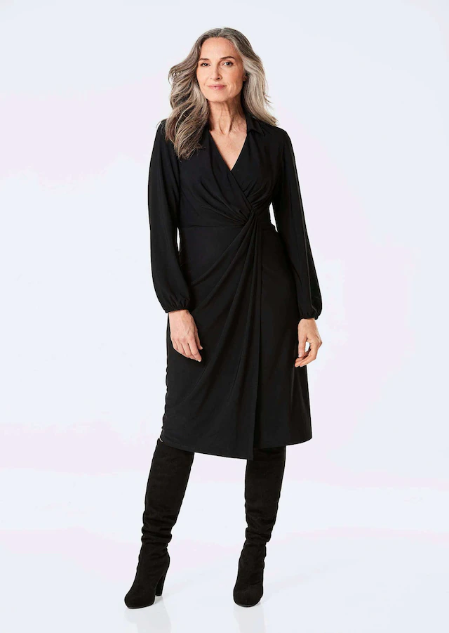 GOLDNER Jerseykleid »Elegantes Jerseykleid mit V-Ausschnitt« Wickeloptik