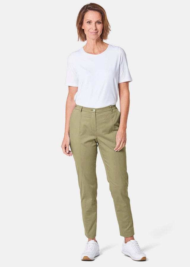 GOLDNER Stoffhose »Sportive Hose Anna aus trageangenehmen Satin« Perfekt sitzende und anschmiegsame Passform