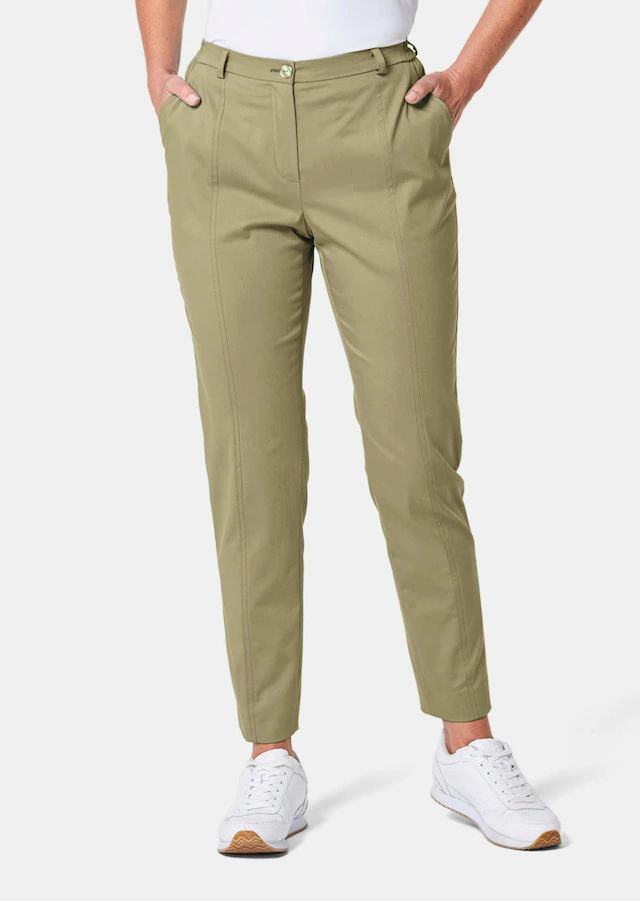 GOLDNER Stoffhose »Sportive Hose Anna aus trageangenehmen Satin« Perfekt sitzende und anschmiegsame Passform