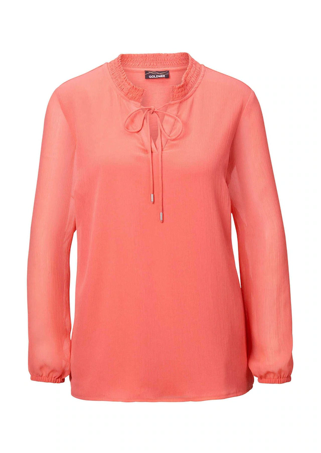 GOLDNER Chiffonbluse »Elegante Jersey-Bluse mit Rundhals« Gummibund