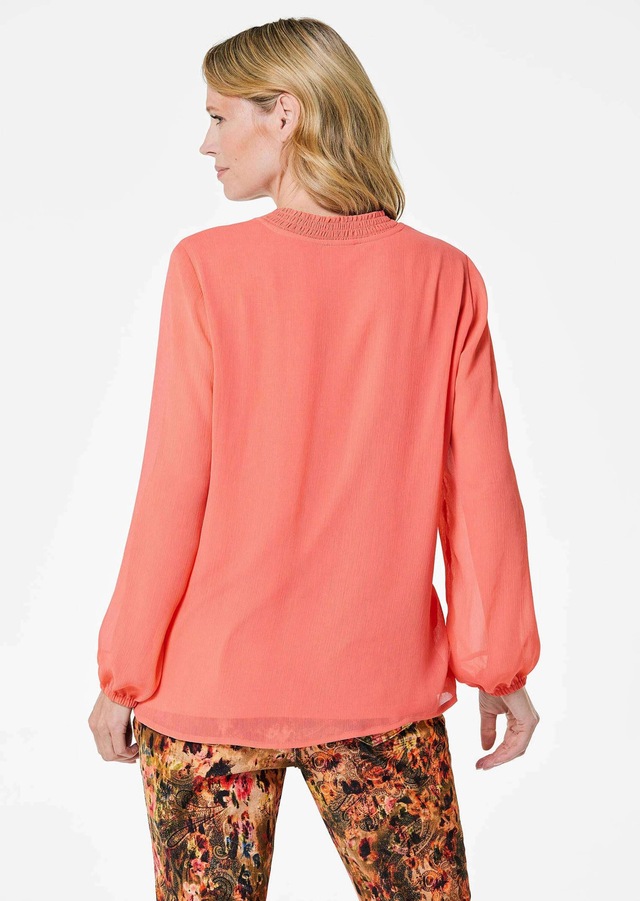 GOLDNER Chiffonbluse »Elegante Jersey-Bluse mit Rundhals« Gummibund