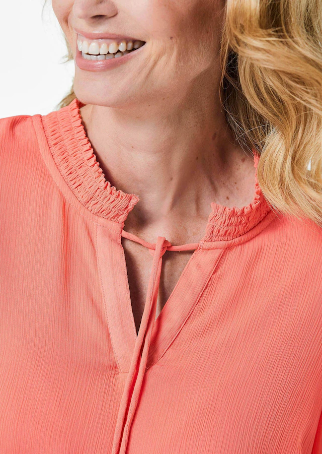 GOLDNER Chiffonbluse »Elegante Jersey-Bluse mit Rundhals« Gummibund