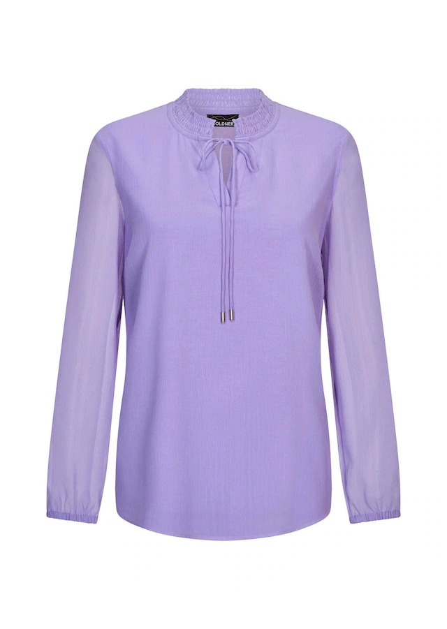 GOLDNER Chiffonbluse »Elegante Jersey-Bluse mit Rundhals« Gummibund